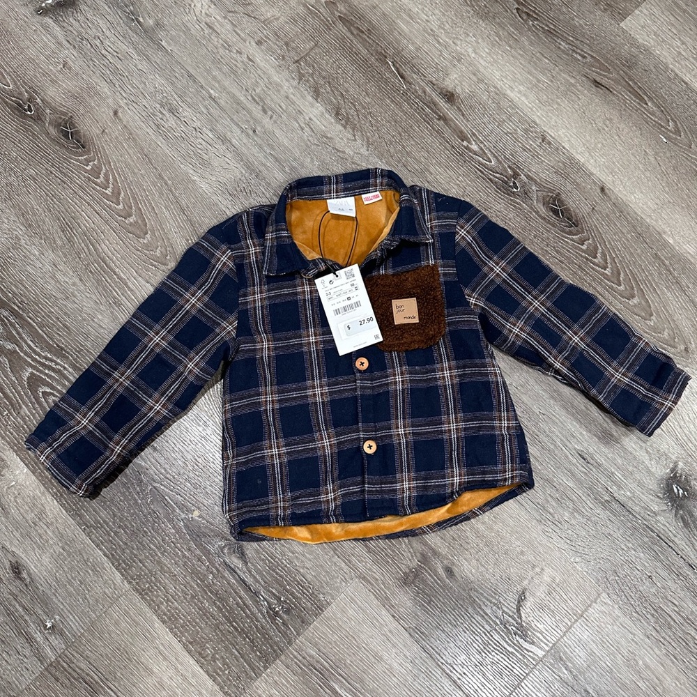 Zara Plaid Warm Button Down Shirt